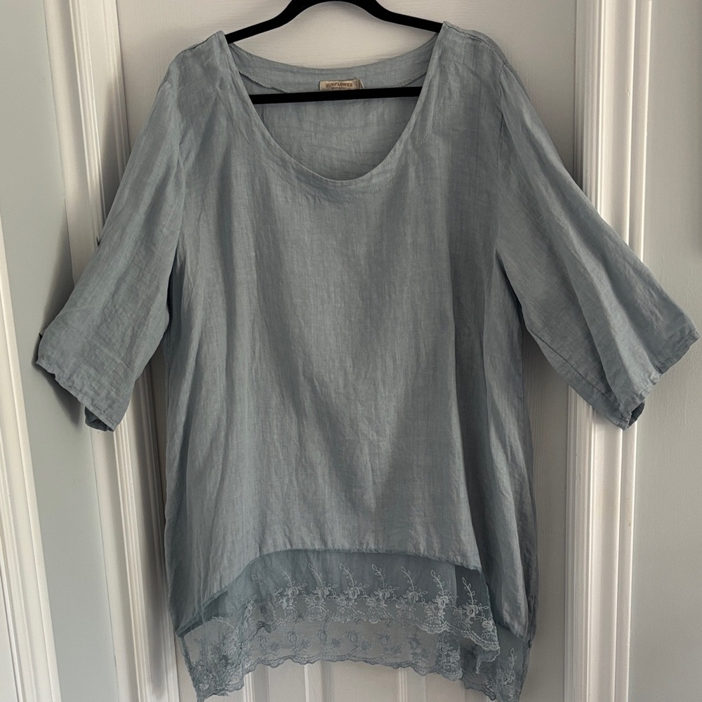 100% Linen & Lace Tunic
